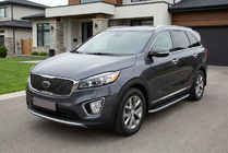 Kia Sorento III UM 2014-2020 гг. Боковые Подножки Tayga Grey (2 шт., Алюминий) фото 1