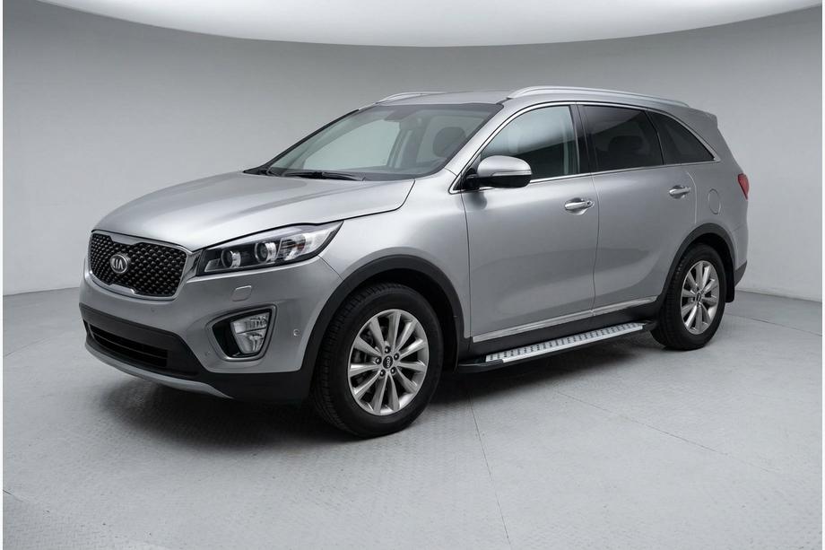 Kia Sorento III UM 2014-2020 гг. Боковые пороги Allmond Grey (2 шт., алюминий) Фото 1