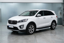 Kia Sorento III UM 2014-2020 гг. Боковые Подножки Allmond White (2 шт., Алюминий) фото 1