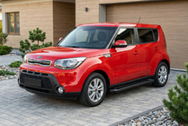 Kia Soul II 2013-2018 гг. Боковые Подножки Allmond Black (2 шт., Алюминий) фото 1