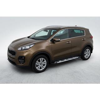 Боковые Подножки Sunrise (2 шт., Алюминий) Kia Sportage 2015-2021 гг. фото 1