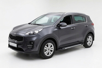 Kia Sportage 2015-2021 гг. Боковые Подножки Line (2 шт., Алюминий) фото 1