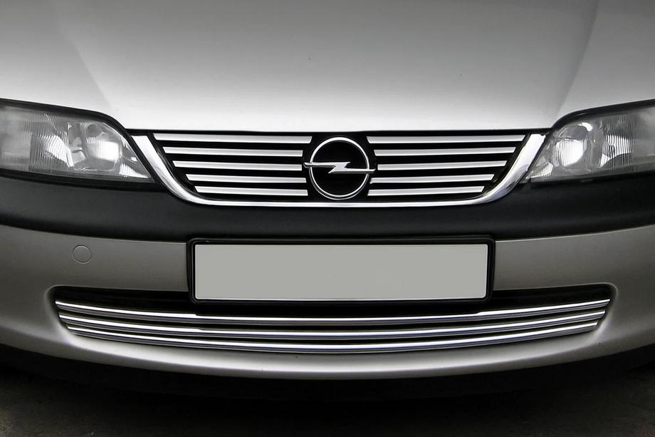 Opel Vectra B 1995-2002 гг. Хромированные Накладки на Решетку (Нержавейка) Image