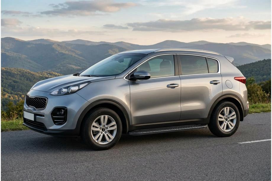 Kia Sportage 2015-2021 гг. Боковые пороги Bosphorus Black (2 шт., алюминий) Image