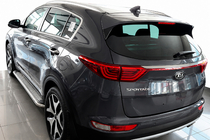 Kia Sportage 2015-2021 гг. Боковые Подножки Maydos V2 (2 шт., Алюминий и Нержавейка) фото 1