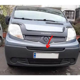 Зимняя средняя накладка на решетку (над номером) Renault Trafic 2001–2015 гг. фото 1