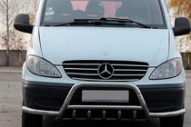 Mercedes Vito W639 2004-2014 гг. Кенгурятник WT003 с дугами (нерж.) фото 1