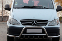Mercedes Viano 2004-2014 гг. Кенгурятник WT003-Plus с усами (нерж.) фото 1