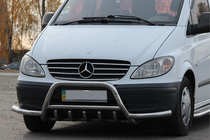 Mercedes Viano 2004-2014 гг. Кенгурятник WT003-Plus с усами (нерж.) фото 3