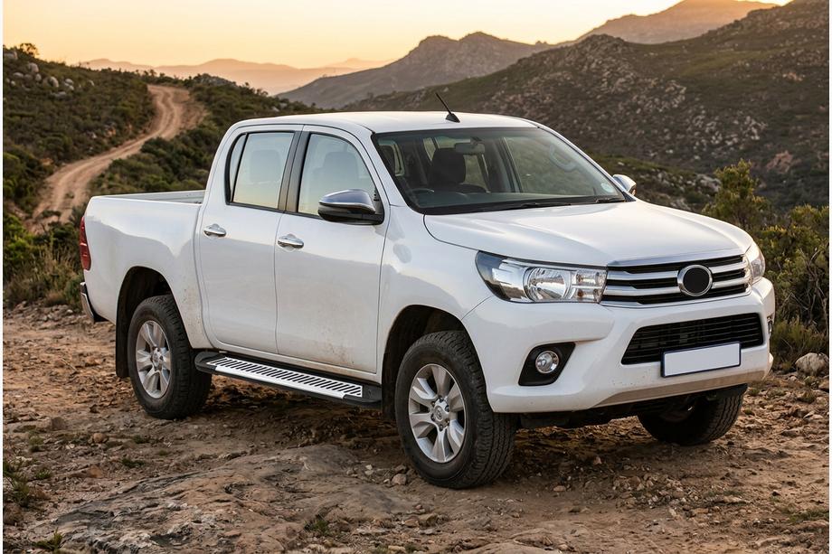 Toyota Hilux 2015- гг. Боковые Подножки Line (2 шт., Алюминий) Image