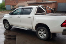 Toyota Hilux 2015- гг. Боковые пороги Allmond Grey (2 шт., алюминий) фото 5