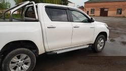Toyota Hilux 2015- гг. Боковые пороги Allmond Grey (2 шт., алюминий) фото 8