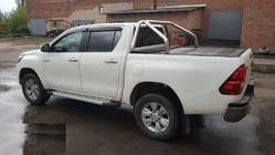 Toyota Hilux 2015- гг. Боковые пороги Allmond Grey (2 шт., алюминий) фото 6