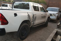 Toyota Hilux 2015- гг. Боковые Подножки Allmond Black (2 шт., Алюминий) фото 5