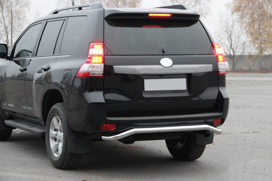 Toyota Land Cruiser Prado 150 2009-2023 гг. Задняя дуга AK008 (нержавейка) Фото 2