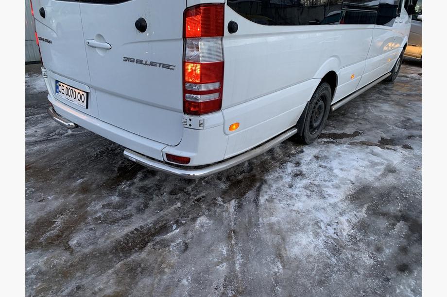 Mercedes Sprinter W906 2006–2018 гг. Боковые трубы за задним колесом, угловые (2 шт, нерж сталь) Фото 9