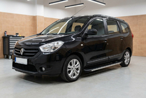 Renault Lodgy 2013-2022 гг. Боковые Подножки Maya V1 (2 шт., Алюминий) фото 1