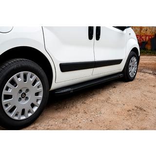 Боковые Подножки Rainbow Black (2 шт, Алюминиевый Профиль) Fiat Fiorino/Qubo 2008-2024 гг. фото 1