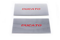 Fiat Ducato 2006-2025 гг. Накладки на внутренние пороги Красные (2 шт, нержавейка) фото 2