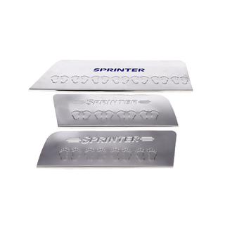 Накладки на внутренние пороги из нержавейки Carmos V5 (3 шт) Mercedes Sprinter W906 2006-2018 гг. фото 2