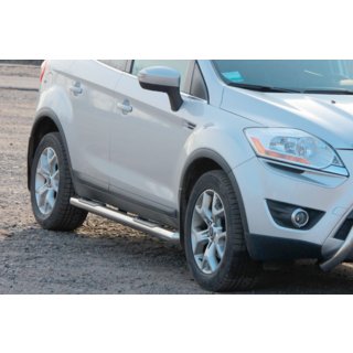 Боковые трубы прямые (2 шт., нержавейка) Ford Kuga 2008-2013 гг. фото 2