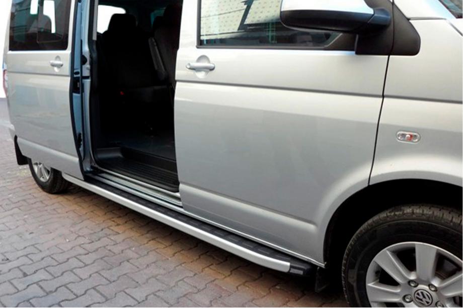 Volkswagen T4 Transporter 1990-2003 гг. Боковые пороги Fullmond (2 шт., алюминий) Длинная База Фото 1
