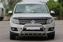 Volkswagen Tiguan 2007-2016 гг. Кенгурятник WT003 (нержавейка) 60 мм, без надписи фото 2