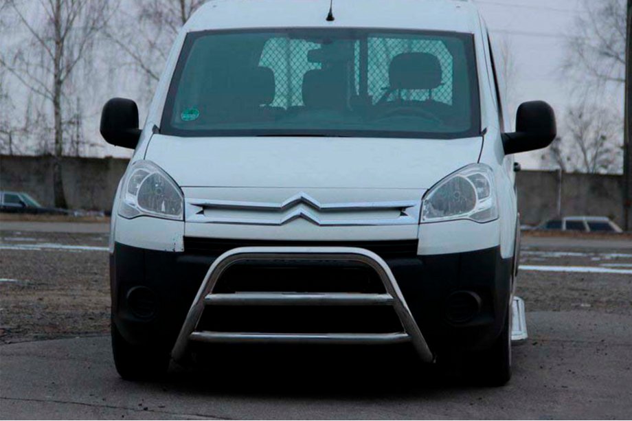 Citroen Berlingo 2008-2018 гг. Защита переднего бампера WT022 (нержавейка) Image