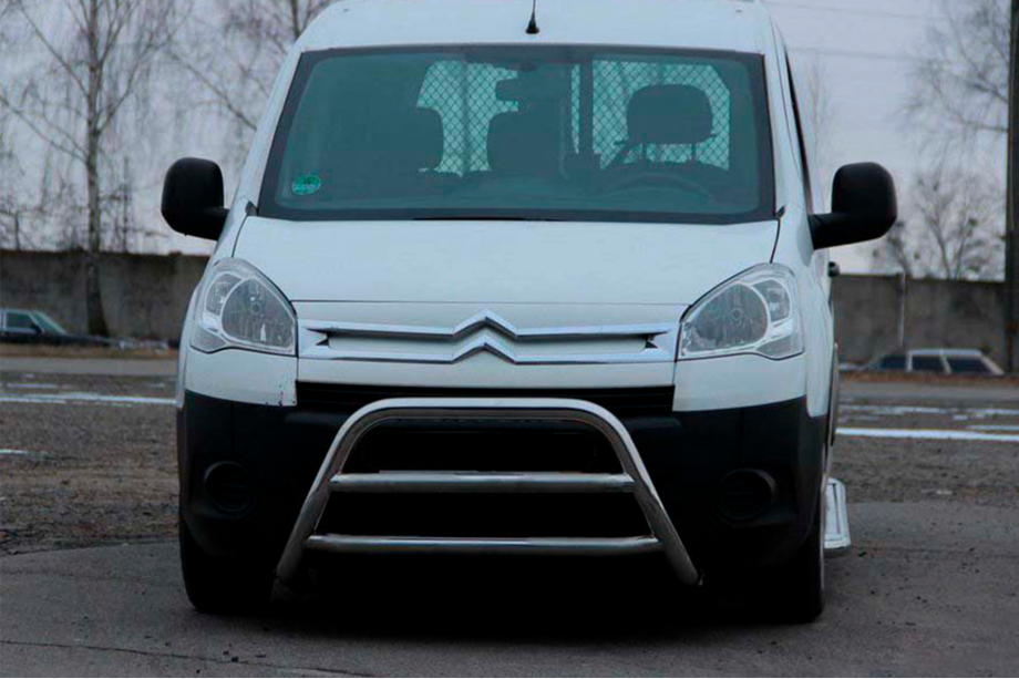 Citroen Berlingo 2008-2018 гг. Защита переднего бампера WT022 (нержавейка) Image