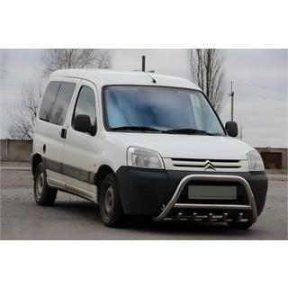 Кенгурятник WT003 (нержавейка) Peugeot Partner 1996-2008 гг. фото 1