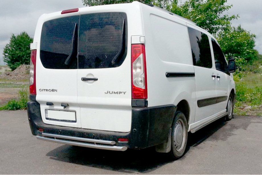 Fiat Scudo 2007-2015 гг. Задняя дуга AK002-Двойная (нерж. сталь) Image