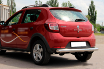 Dacia Sandero 2013-2020 гг. Задняя дуга AK002 (нержавейка) фото 2