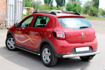 Dacia Sandero 2013-2020 гг. Задняя дуга AK002 (нержавейка) фото 3