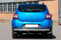 Dacia Sandero 2013-2020 гг. Задняя дуга AK002 (нержавейка) фото 5