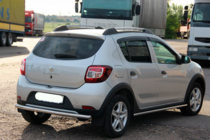 Dacia Sandero 2013-2020 гг. Задняя дуга AK002 (нержавейка) фото 8