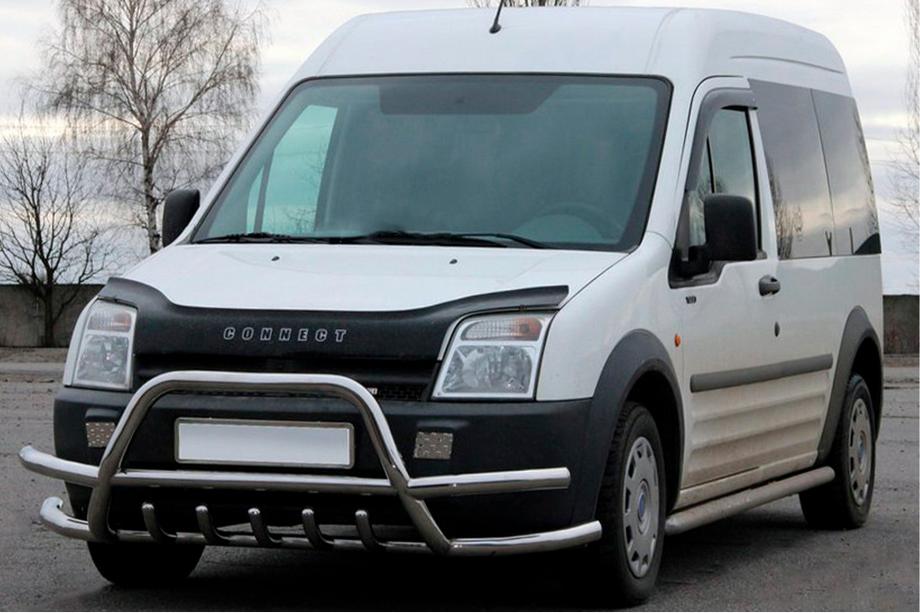 Ford Connect 2002–2006 гг. Кенгурятник с Двойными Дугами WT004-Plus (Нержавейка) Image