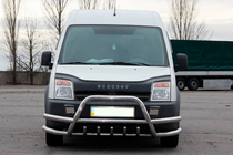 Ford Connect 2006–2009 гг. Кенгурятник с двойными дугами WT003-Plus-2 (нерж. сталь) фото 1