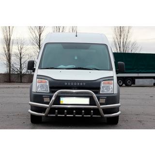 Кенгурятник с двойными дугами WT003-Plus-2 (нерж. сталь) фото 1