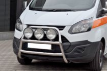 Ford Custom 2013-2022 гг. Защита переднего бампера WT022 (нержавейка) фото 2