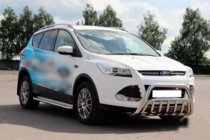Ford Kuga/Escape 2013-2019 гг. Защита переднего бампера WT002 (нерж. сталь) фото 2