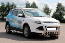 Ford Kuga/Escape 2013-2019 гг. Защита переднего бампера WT002 (нерж. сталь) фото 2