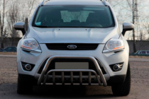 Ford Kuga 2008-2013 гг. Защита переднего бампера WT002 (нерж. сталь) фото 1