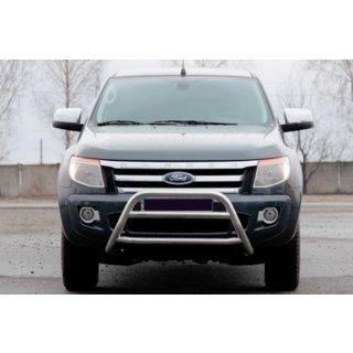 Передняя защита WT022 (нержавейка) Ford Ranger 2011–2022 гг. фото 1