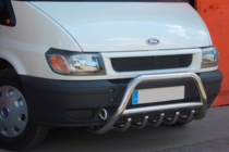 Ford Transit 2000-2014 гг. Защита переднего бампера WT002 (2006-2014, Нержавейка) фото 1