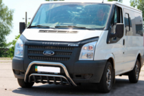 Ford Transit 2000-2014 гг. Защита переднего бампера WT002 (2006-2014, Нержавейка) фото 5