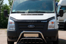 Ford Transit 2000-2014 гг. Защита переднего бампера WT002 (2006-2014, Нержавейка) фото 2