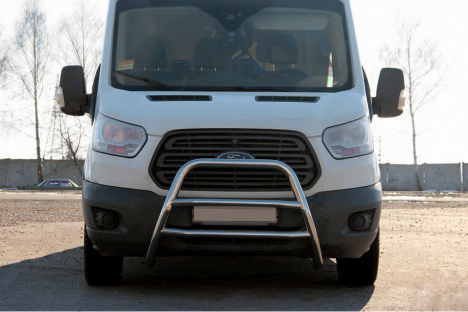 Ford Transit 2014- гг. Защита переднего бампера WT022 (нержавейка) Image
