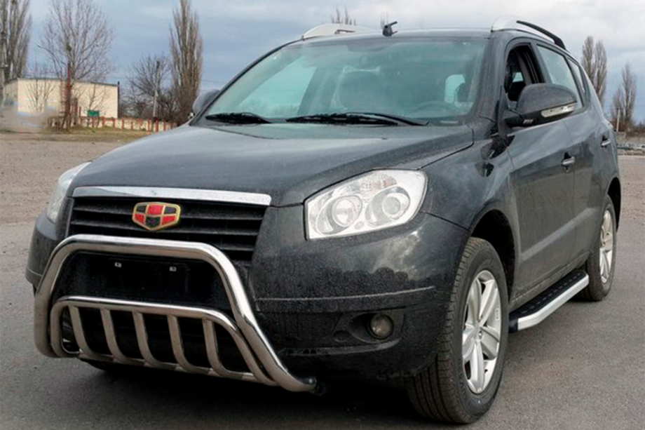 Geely Emgrand X7 2011- гг. Защита переднего бампера WT002 (нерж. сталь) Image