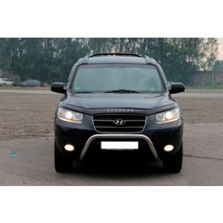 Кенгурятник WT007 (нержавейка) Hyundai Santa Fe 2 2006-2012 гг. фото 3