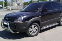 Hyundai Tucson JM 2004- гг. Защита переднего бампера WT002 (нерж. сталь) фото 3